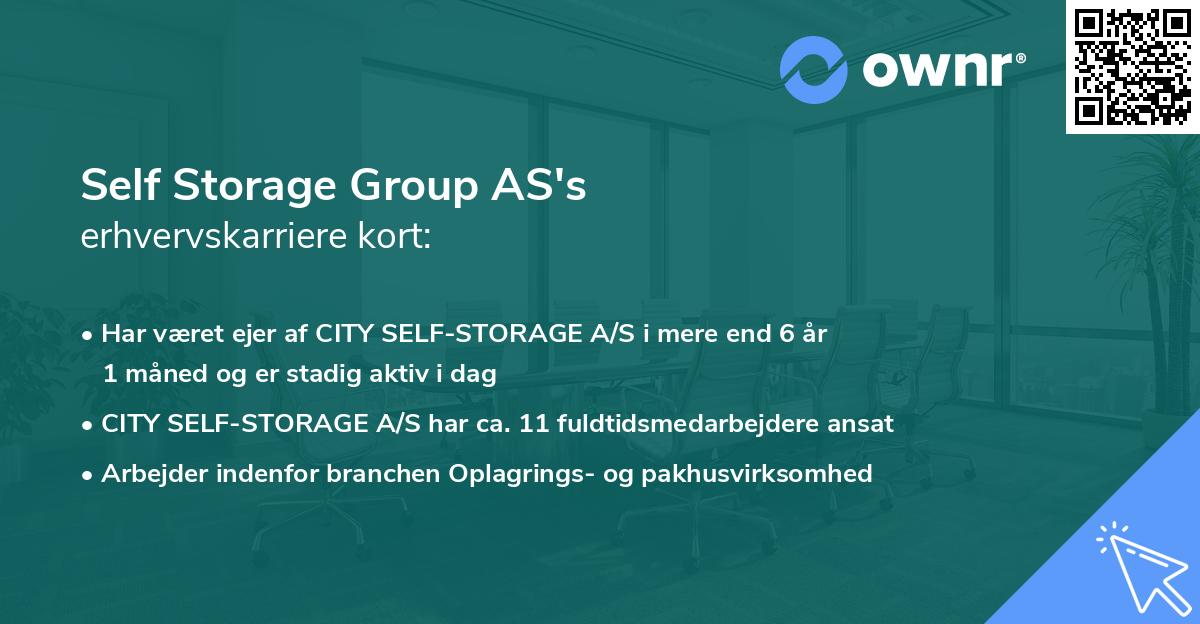 Self Storage Group AS's erhvervskarriere kort