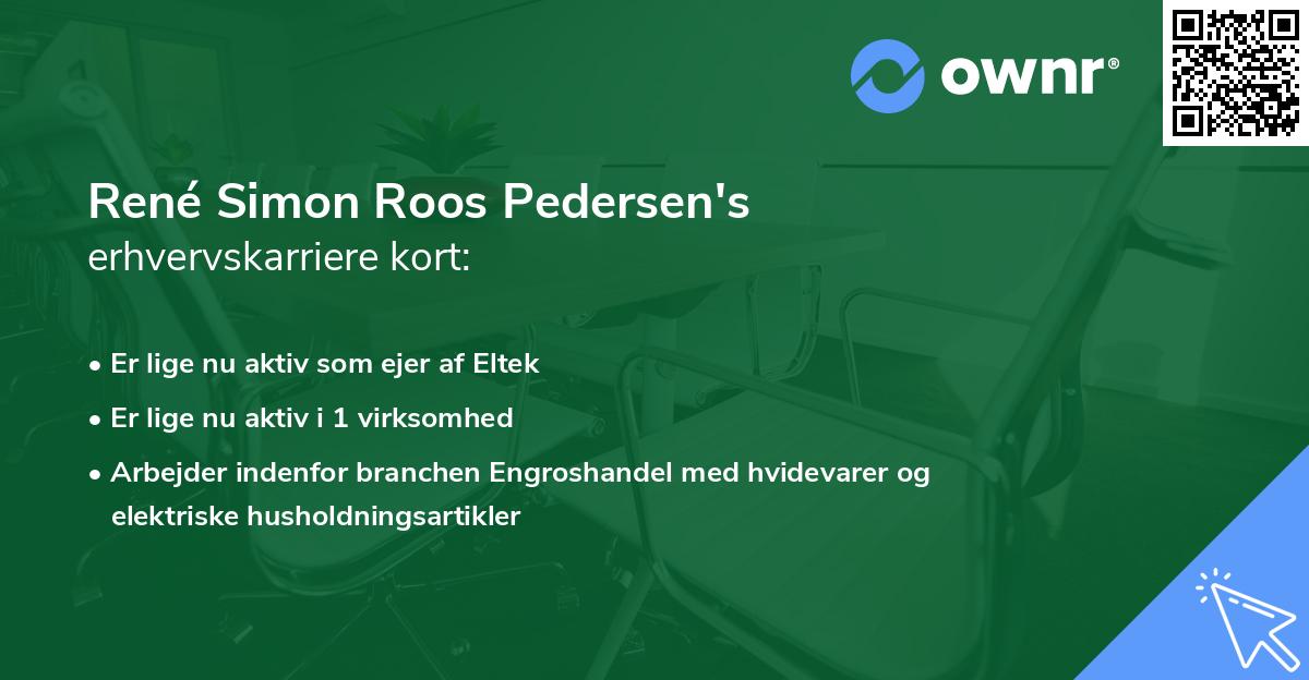 René Simon Roos Pedersen's erhvervskarriere kort