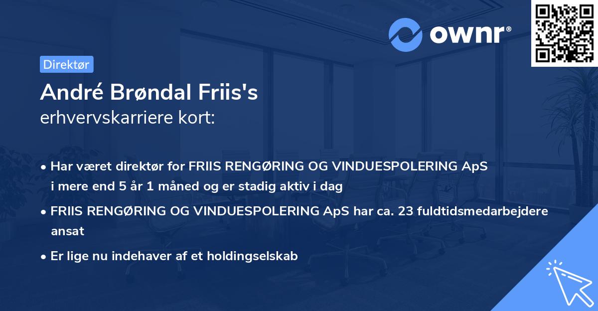 André Brøndal Friis's erhvervskarriere kort