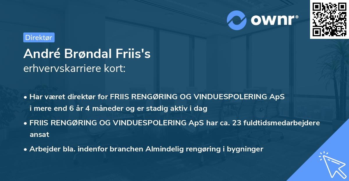 André Brøndal Friis's erhvervskarriere kort