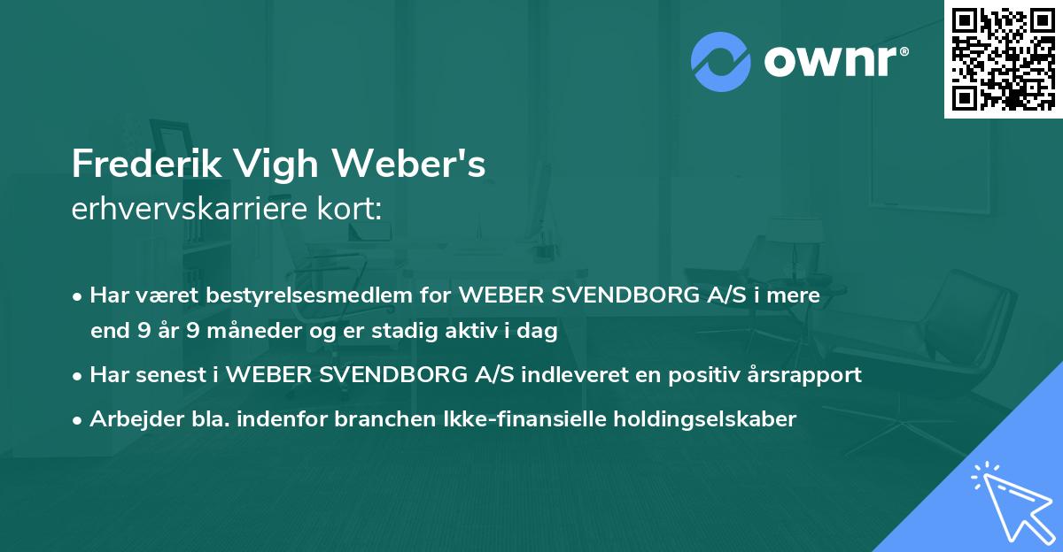 Frederik Vigh Weber's erhvervskarriere kort