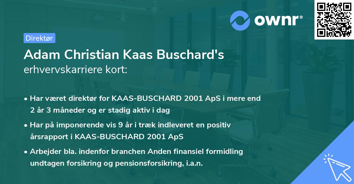 Adam Christian Kaas Buschard's erhvervskarriere kort