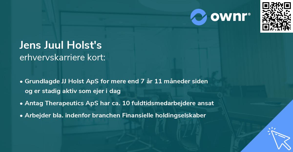 Jens Juul Holst's erhvervskarriere kort