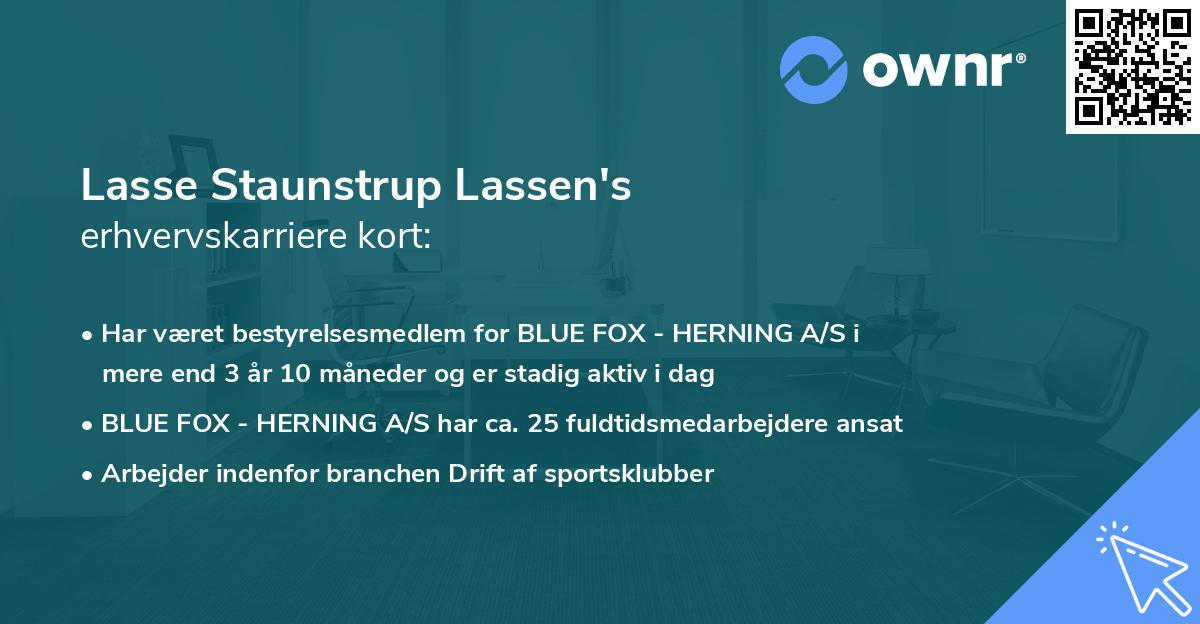 Lasse Staunstrup Lassen's erhvervskarriere kort