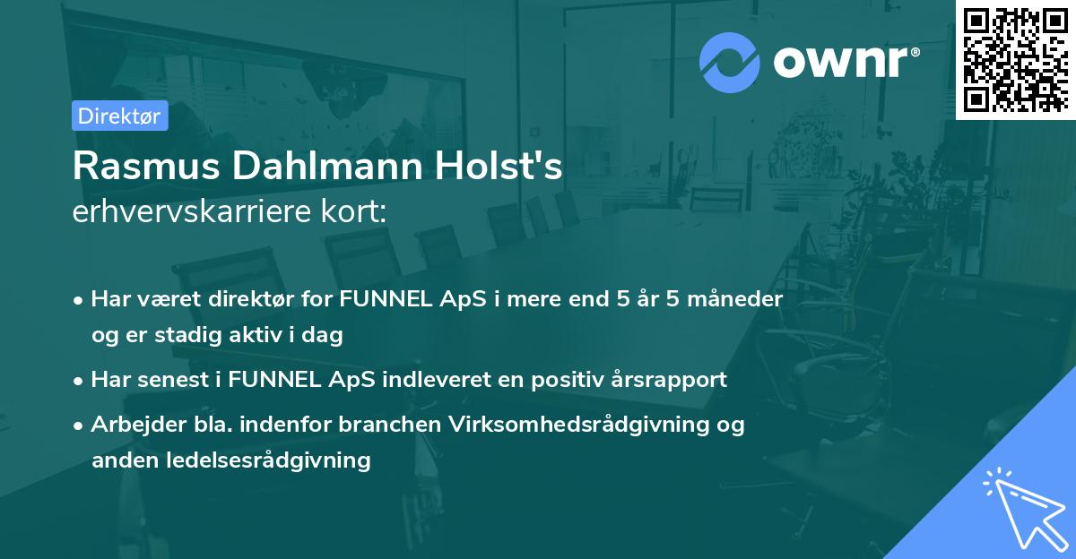 Rasmus Dahlmann Holst's erhvervskarriere kort