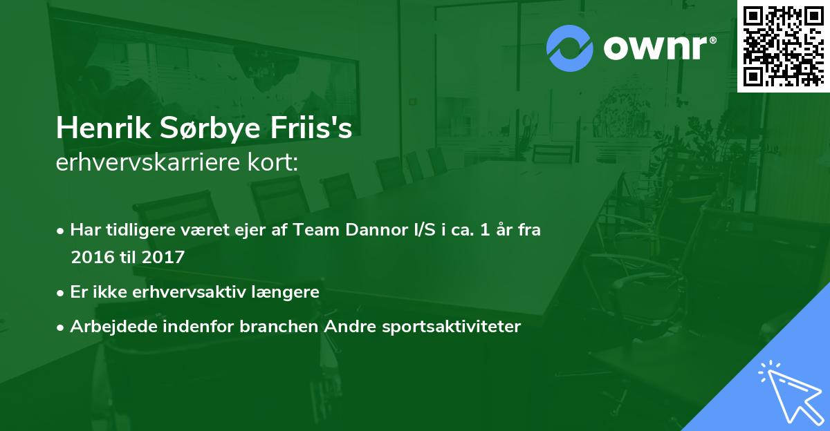 Henrik Sørbye Friis's erhvervskarriere kort