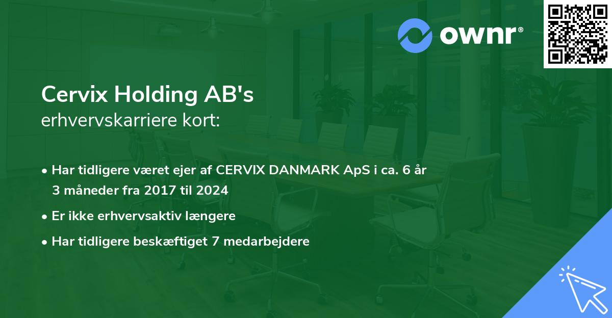 Cervix Holding AB's erhvervskarriere kort
