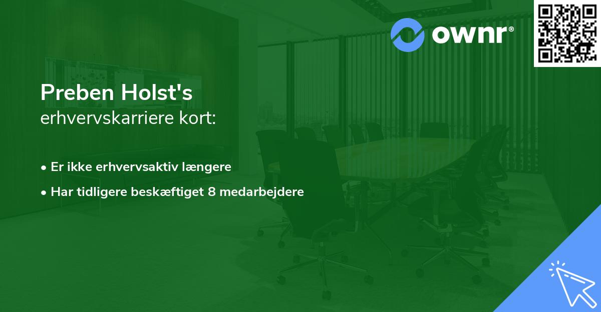 Preben Holst's erhvervskarriere kort
