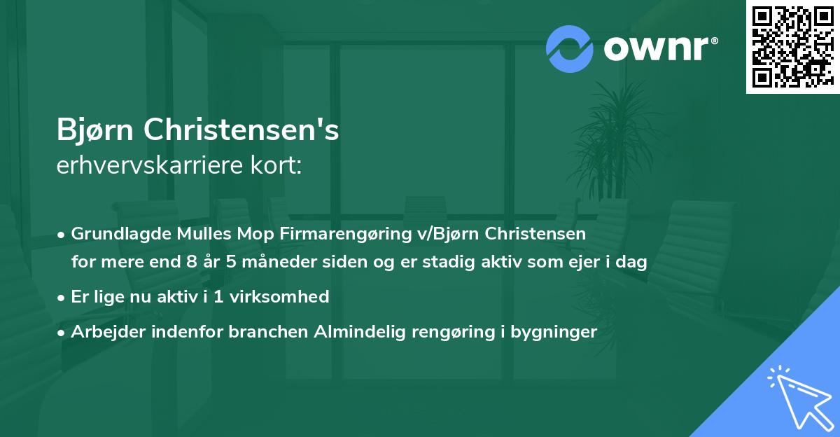 Bjørn Christensen's erhvervskarriere kort