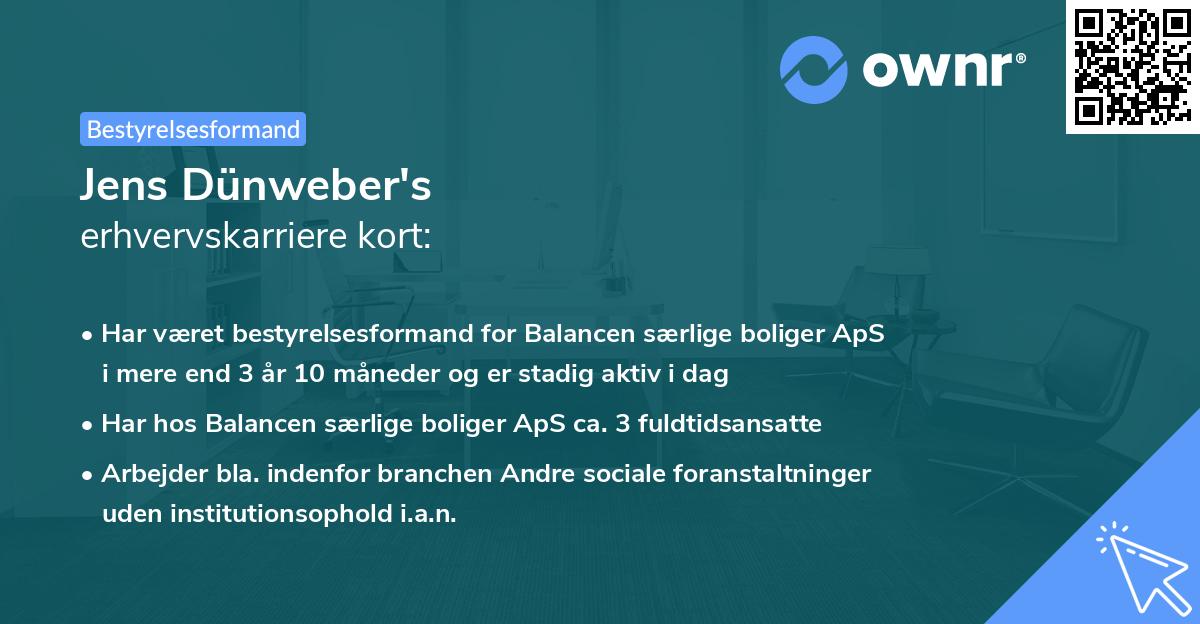 Jens Dünweber's erhvervskarriere kort