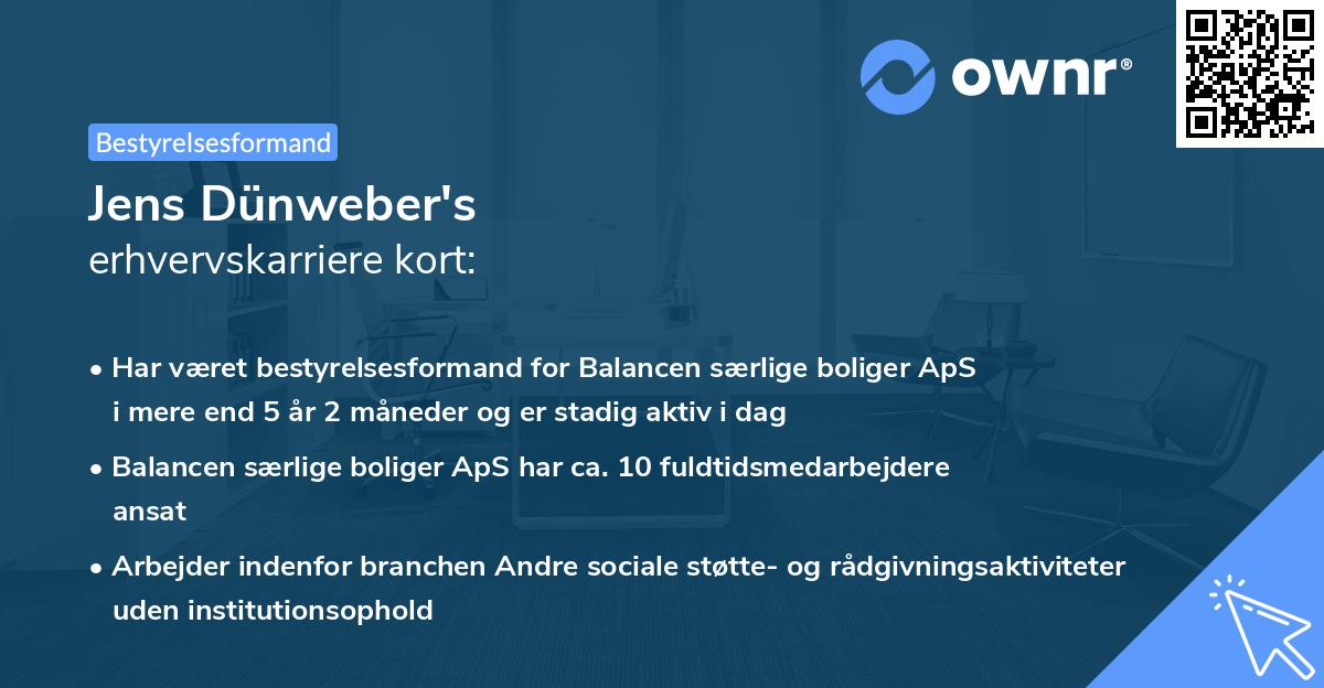 Jens Dünweber's erhvervskarriere kort