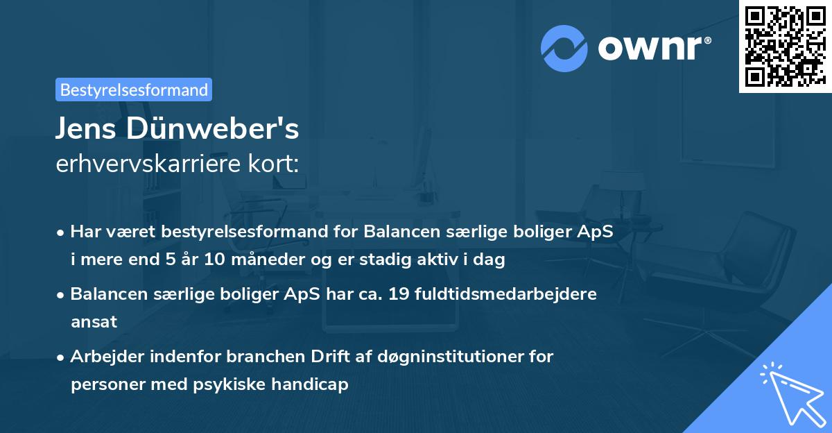 Jens Dünweber's erhvervskarriere kort