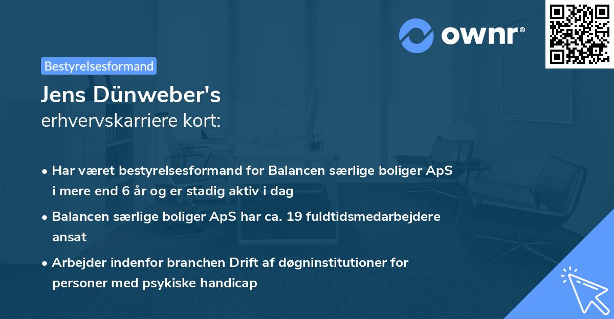 Jens Dünweber's erhvervskarriere kort