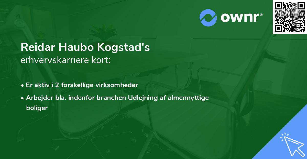 Reidar Haubo Kogstad's erhvervskarriere kort