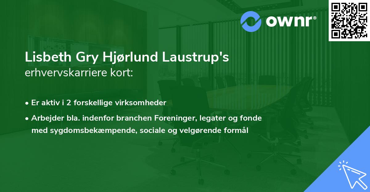 Lisbeth Gry Hjørlund Laustrup's erhvervskarriere kort