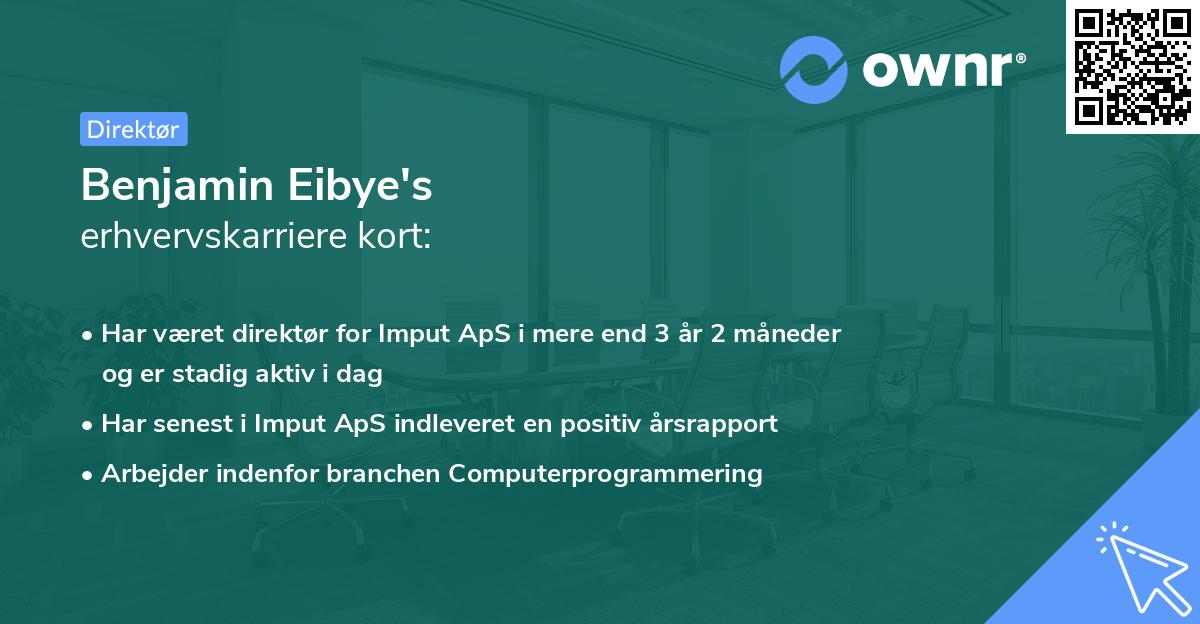 Benjamin Eibye's erhvervskarriere kort