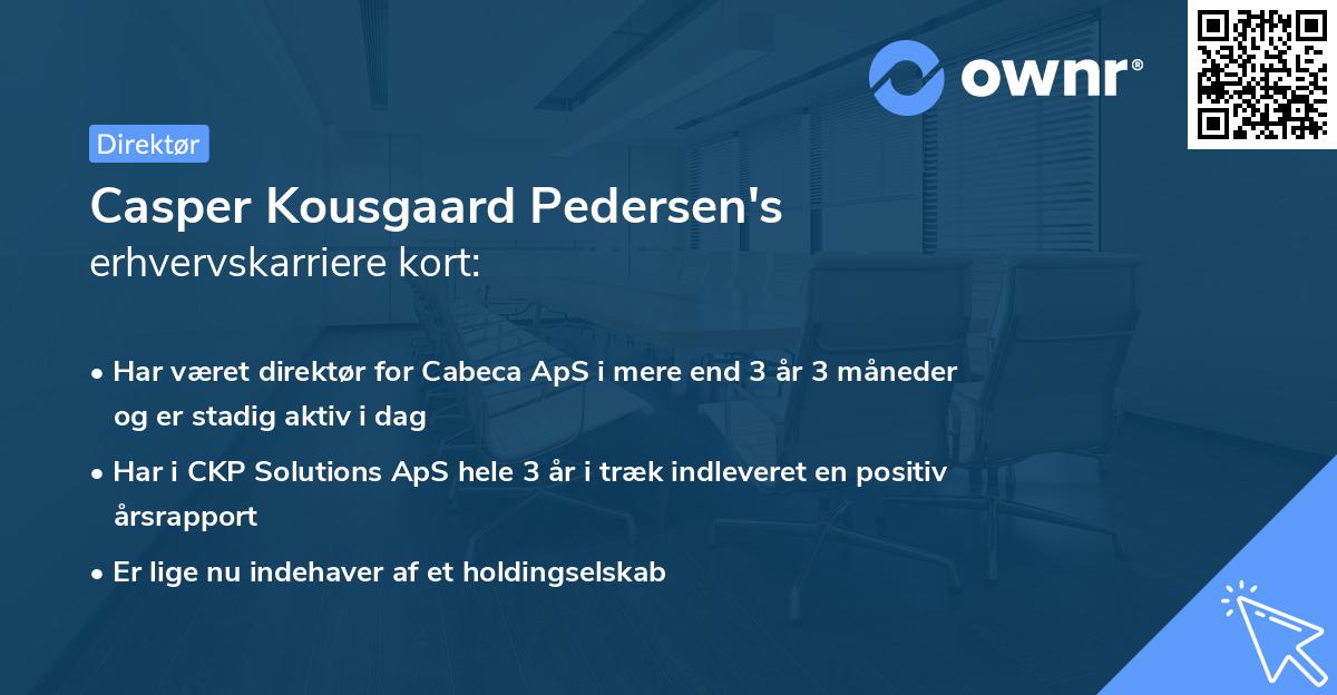 Casper Kousgaard Pedersen's erhvervskarriere kort