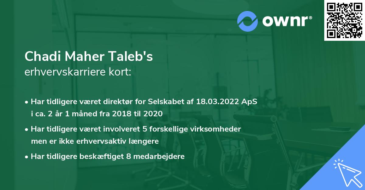 Chadi Maher Taleb's erhvervskarriere kort