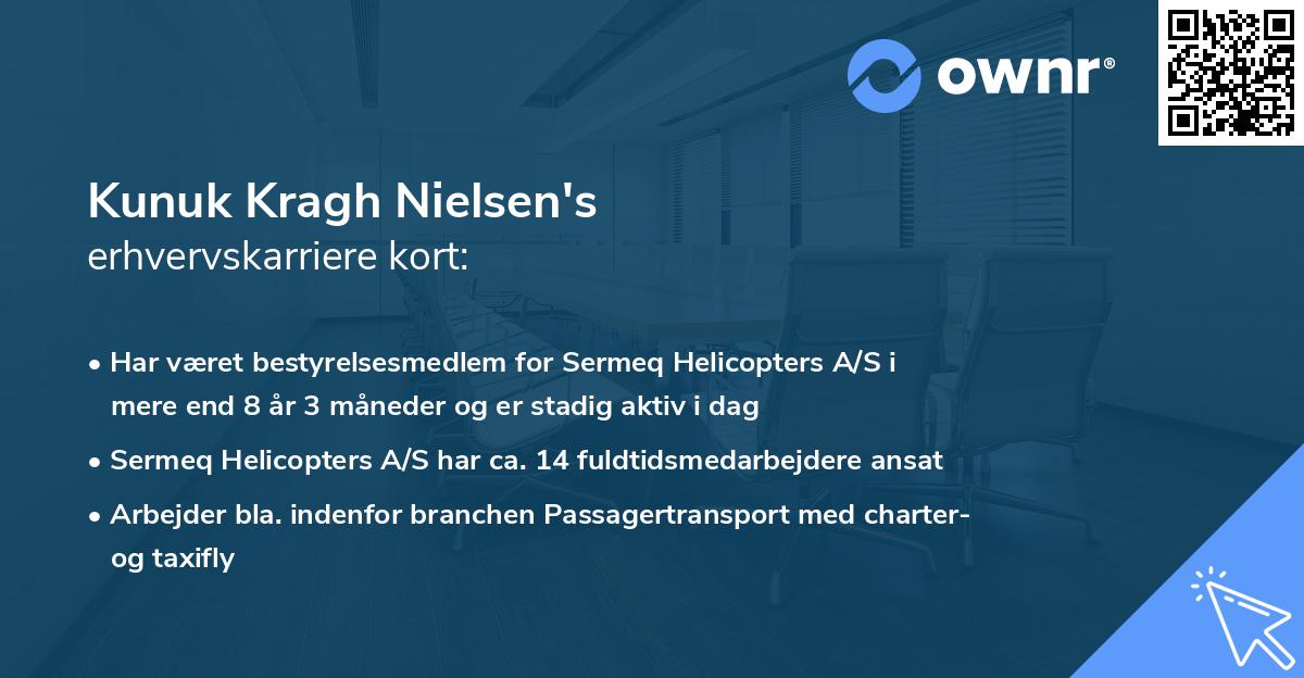 Kunuk Kragh Nielsen's erhvervskarriere kort