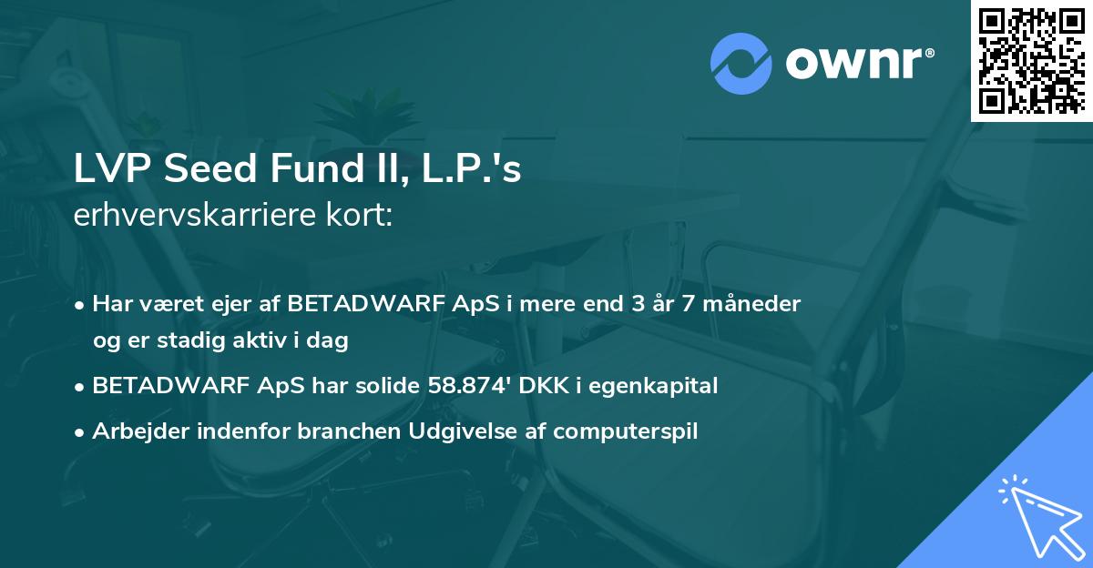 LVP Seed Fund II, L.P.'s erhvervskarriere kort