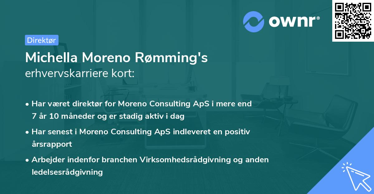 Michella Moreno Rømming's erhvervskarriere kort