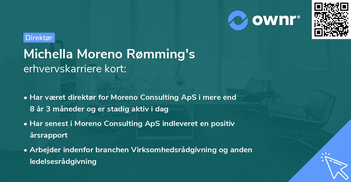 Michella Moreno Rømming's erhvervskarriere kort