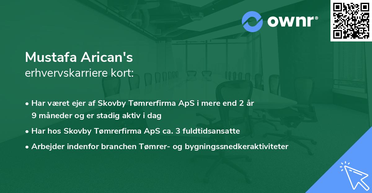 Mustafa Arican's erhvervskarriere kort