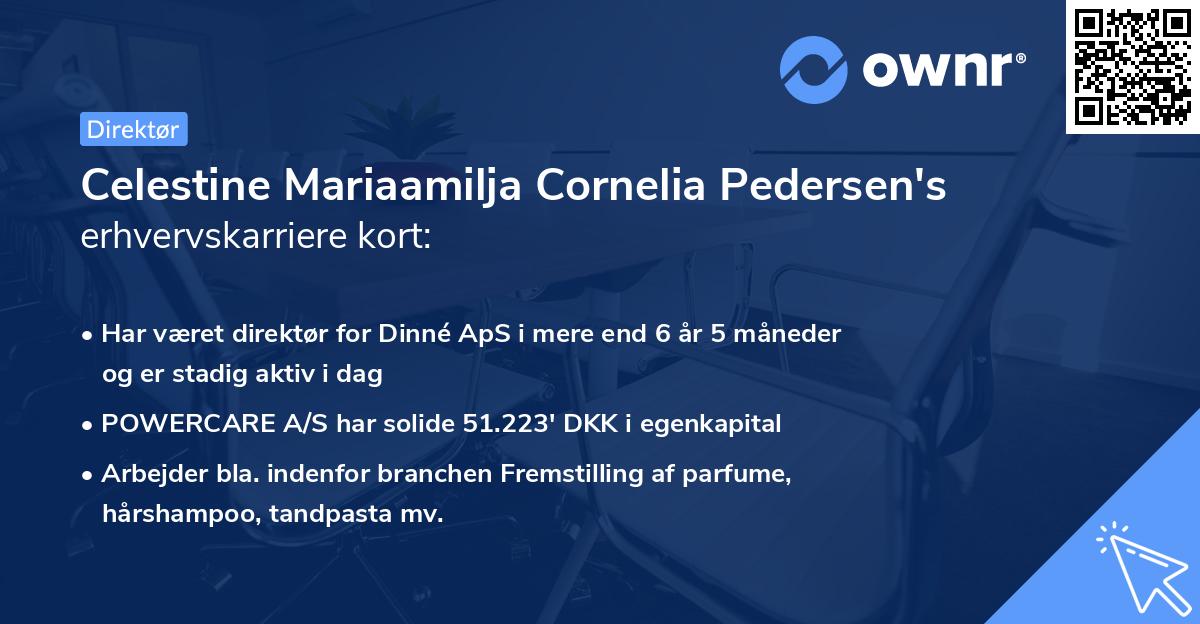 Celestine Mariaamilja Cornelia Pedersen's erhvervskarriere kort