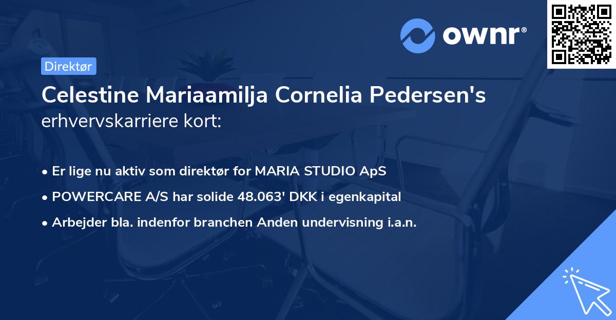 Celestine Mariaamilja Cornelia Pedersen's erhvervskarriere kort
