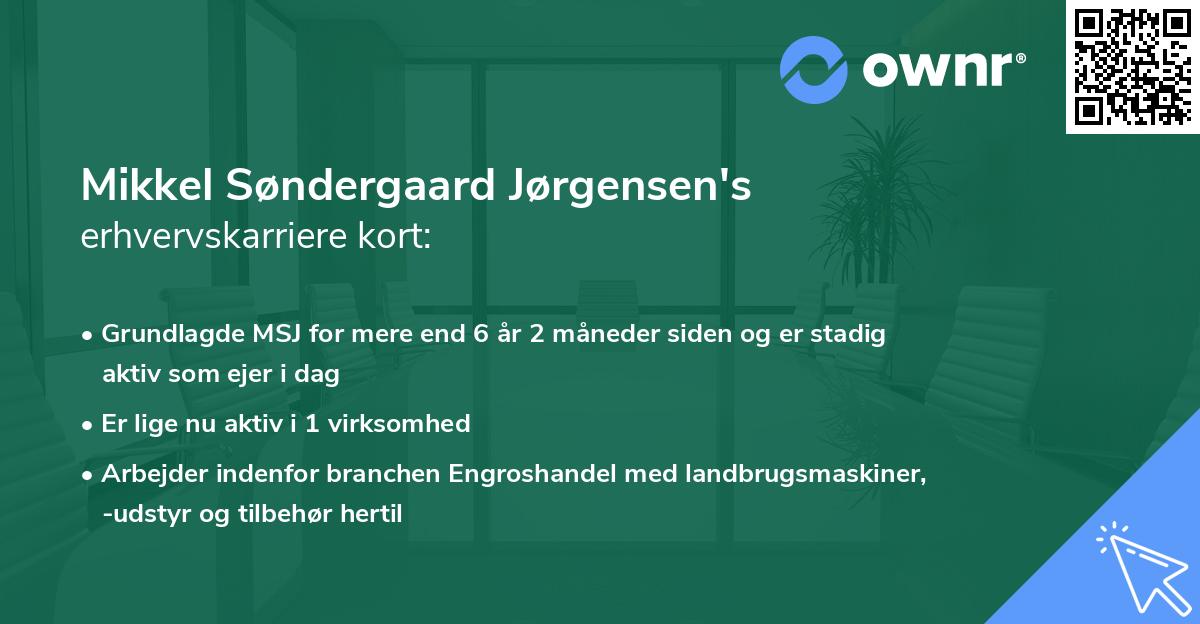 Mikkel Søndergaard Jørgensen's erhvervskarriere kort