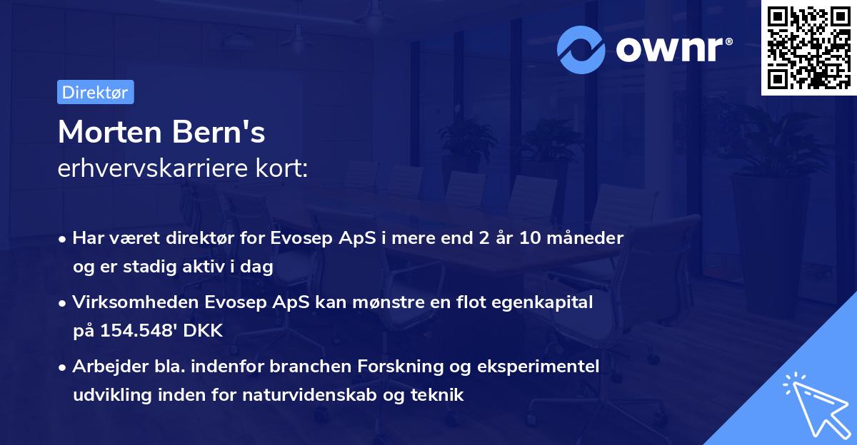 Morten Bern's erhvervskarriere kort