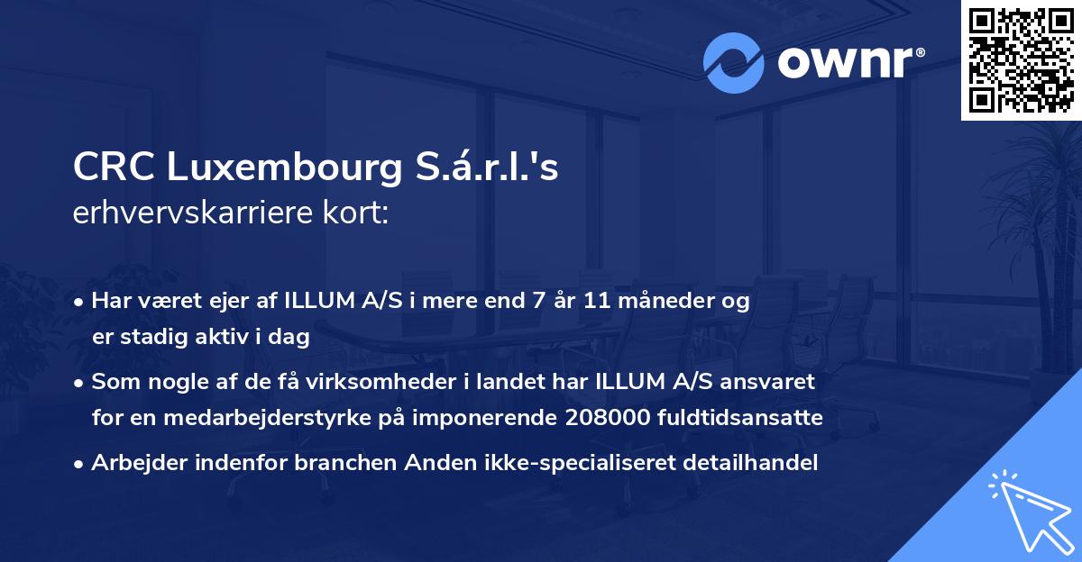 CRC Luxembourg S.á.r.l.'s erhvervskarriere kort