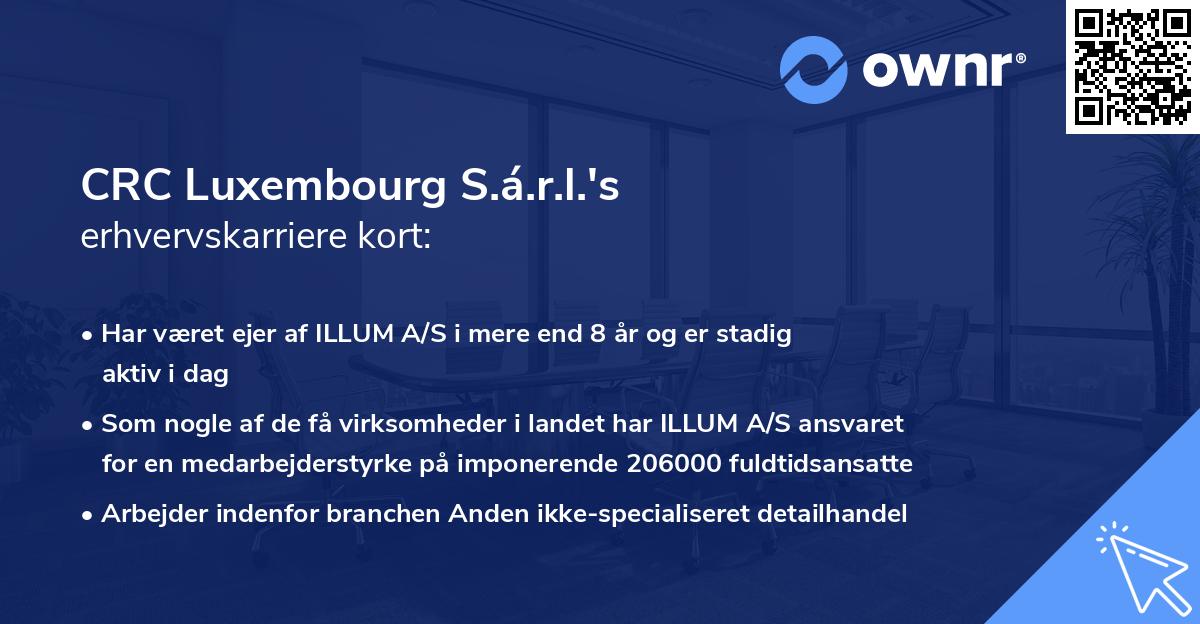 CRC Luxembourg S.á.r.l.'s erhvervskarriere kort