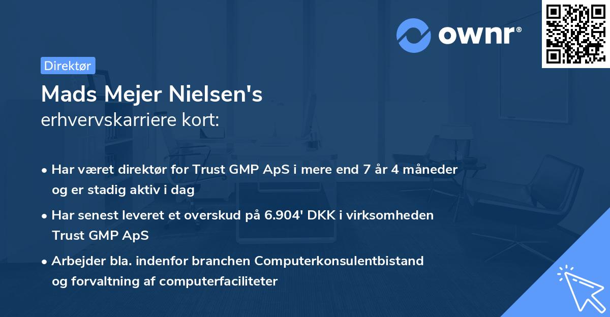 Mads Mejer Nielsen's erhvervskarriere kort