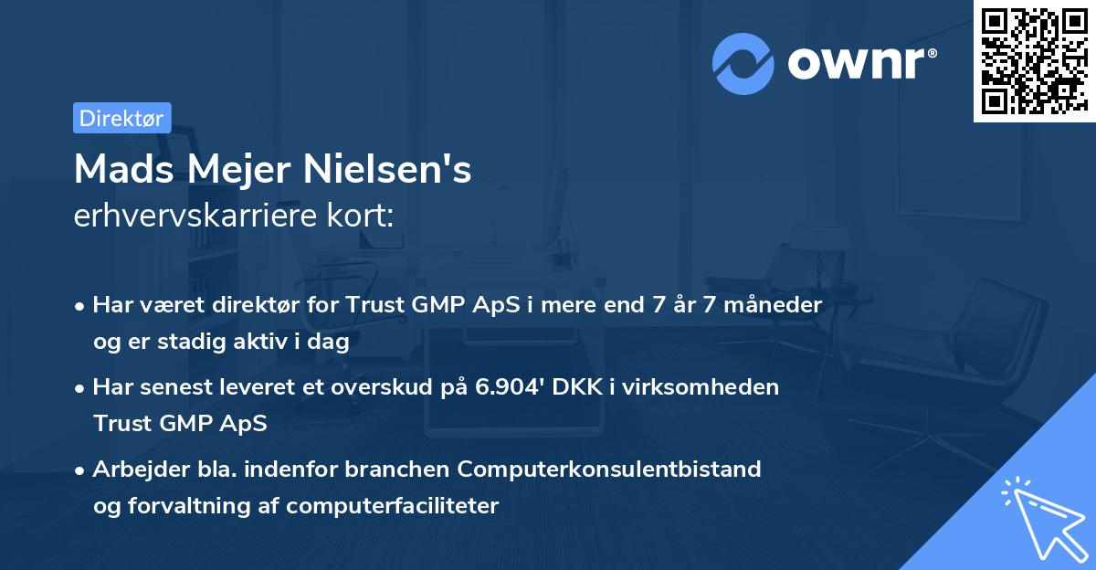 Mads Mejer Nielsen's erhvervskarriere kort