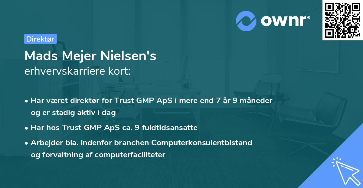 Mads Mejer Nielsen's erhvervskarriere kort