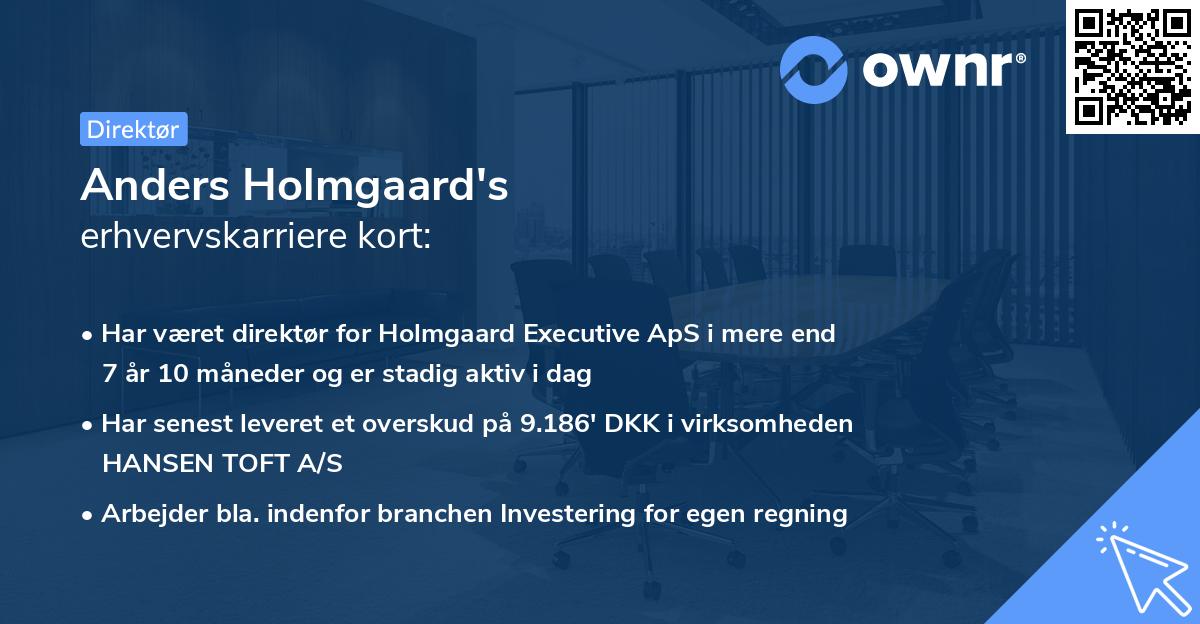 Anders Holmgaard's erhvervskarriere kort