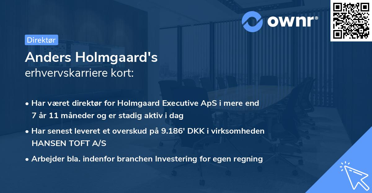Anders Holmgaard's erhvervskarriere kort
