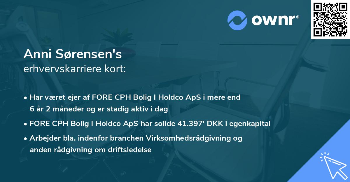 Anni Sørensen's erhvervskarriere kort