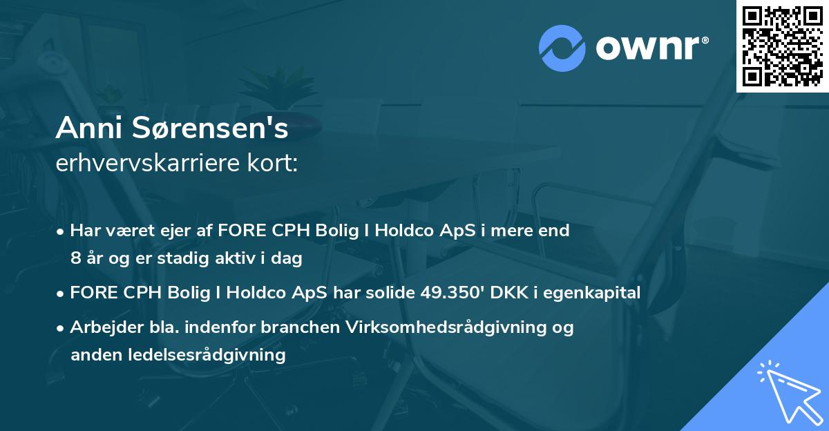 Anni Sørensen's erhvervskarriere kort