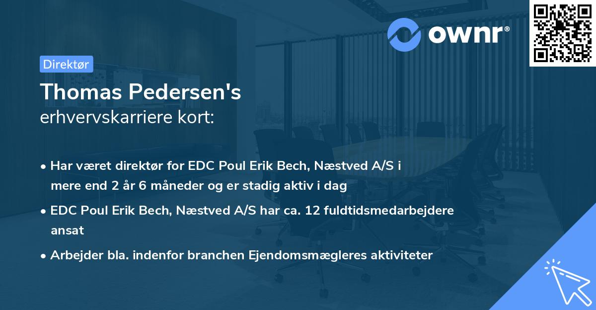 Thomas Pedersen's erhvervskarriere kort