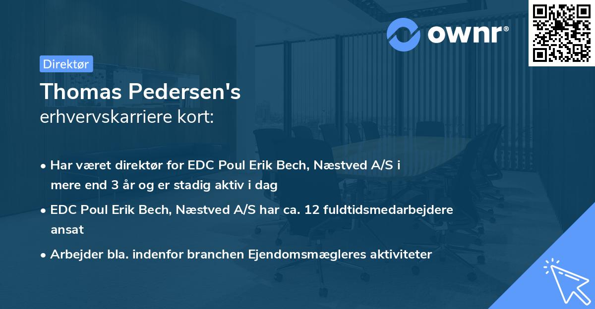 Thomas Pedersen's erhvervskarriere kort