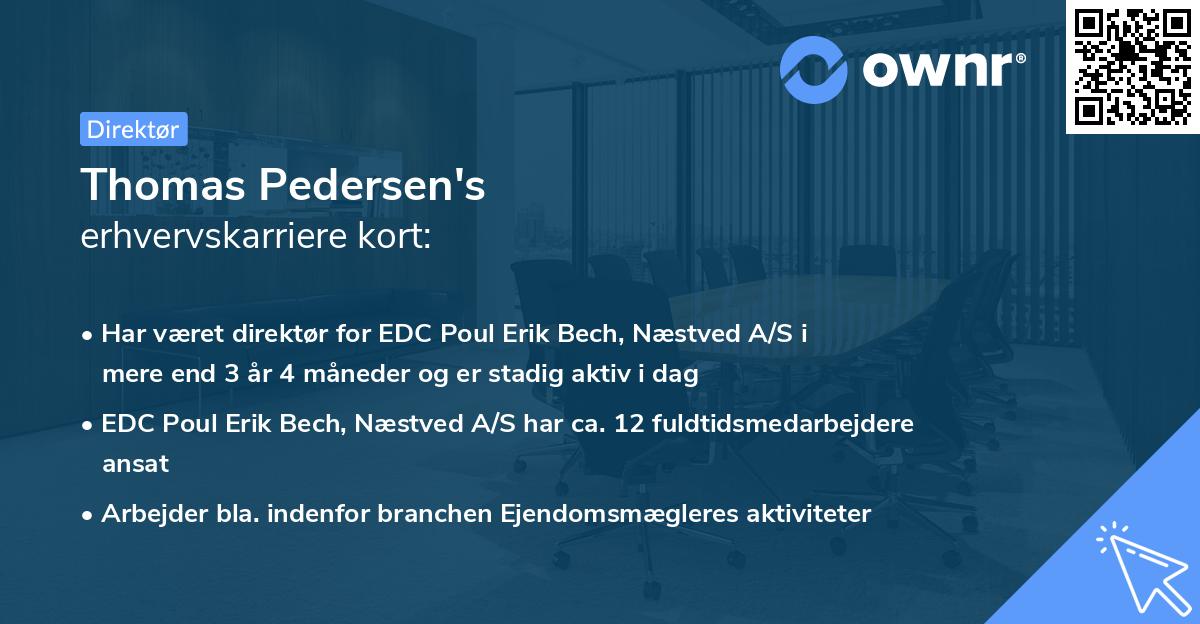 Thomas Pedersen's erhvervskarriere kort