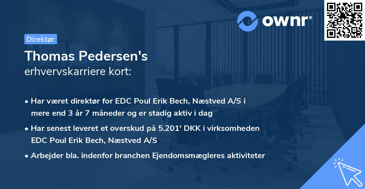 Thomas Pedersen's erhvervskarriere kort
