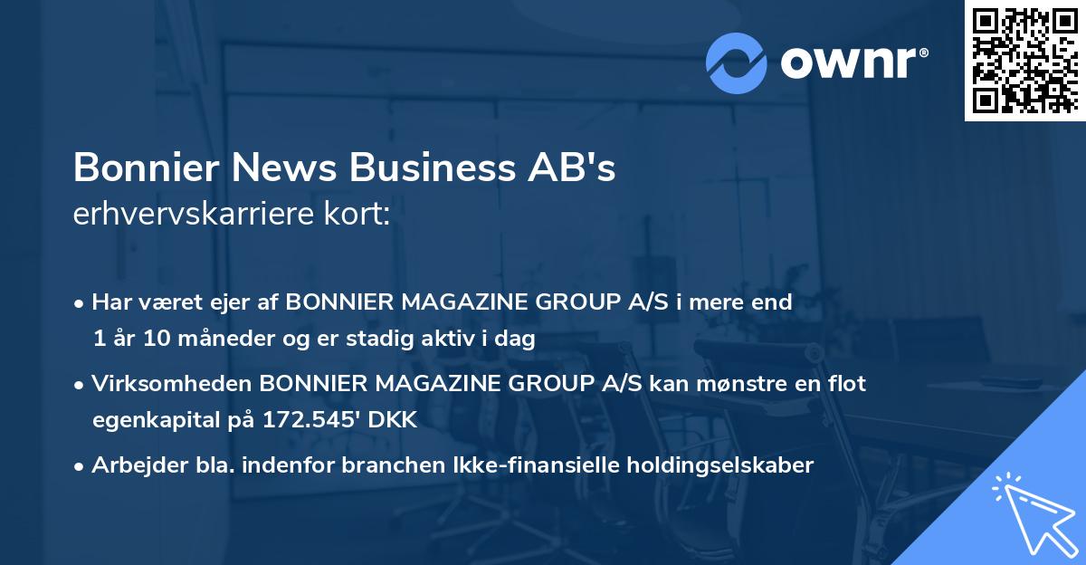 Bonnier News Business AB's erhvervskarriere kort