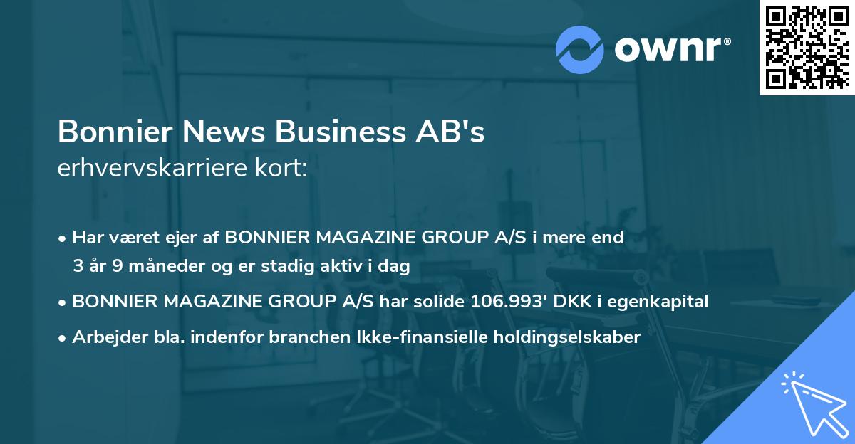 Bonnier News Business AB's erhvervskarriere kort
