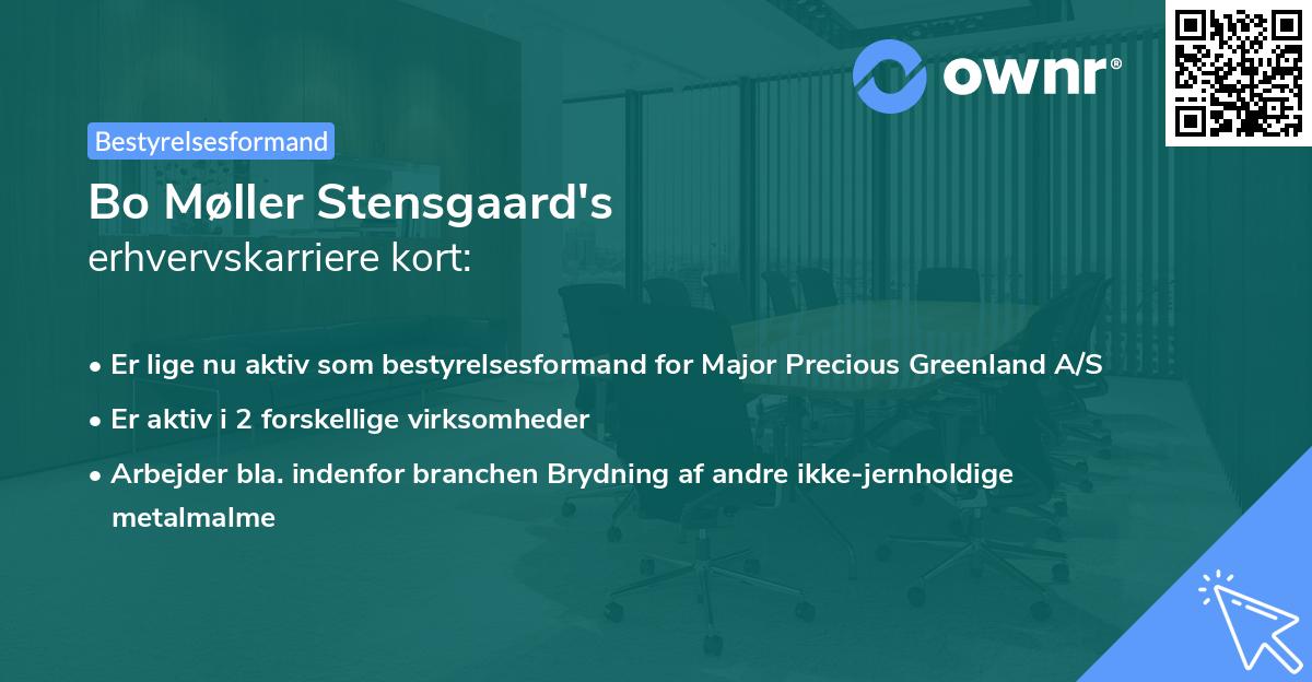 Bo Møller Stensgaard's erhvervskarriere kort