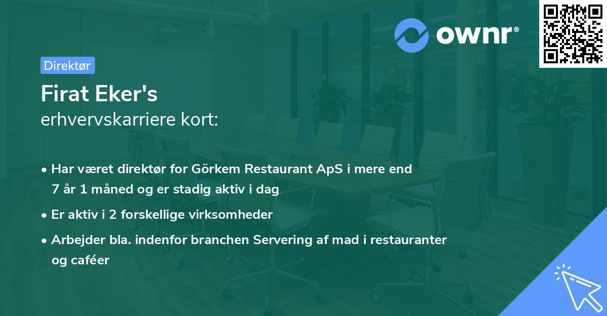 Firat Eker's erhvervskarriere kort