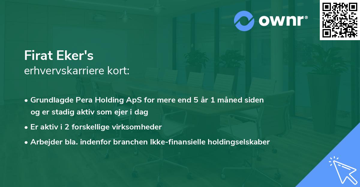 Firat Eker's erhvervskarriere kort