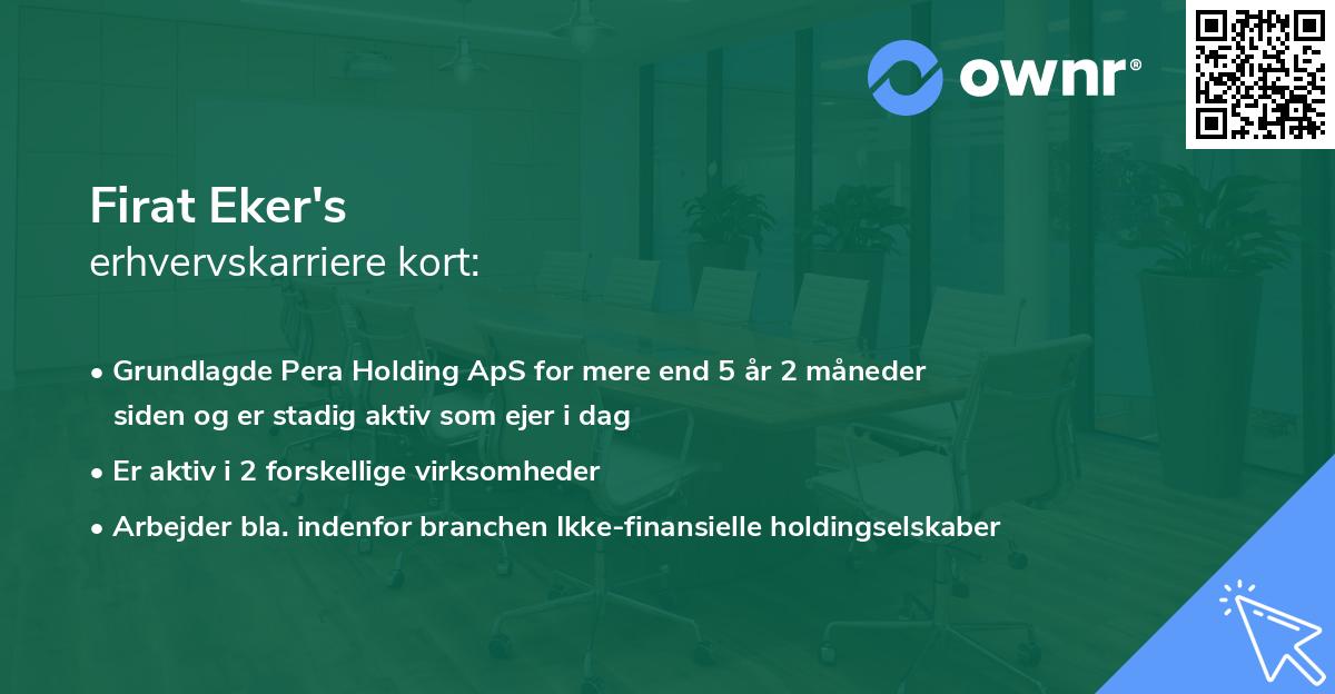 Firat Eker's erhvervskarriere kort